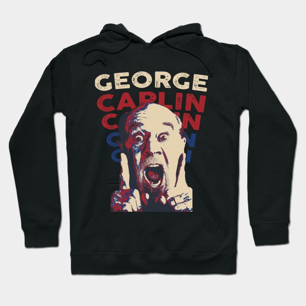 George Carlin Graphic Design Hoodie by mia_me